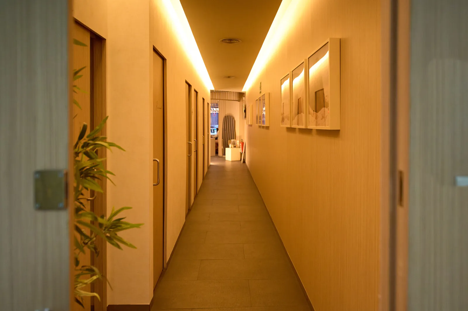 Pasillo e instalaciones Brava Clinic
